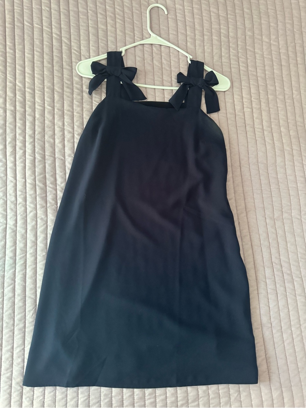 LOFT Navy Petite Dress with Bow Straps - Picture 1 of 4
